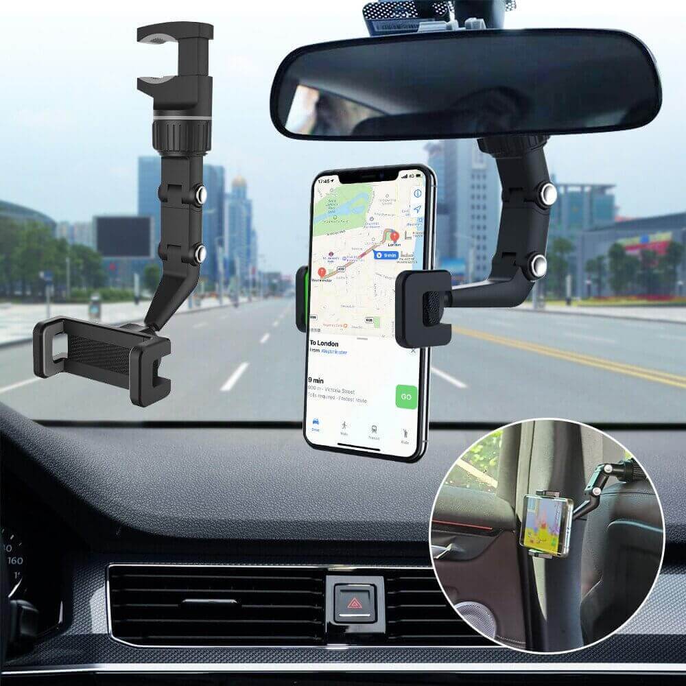 multifunctional rearview mirror phone holder 2
