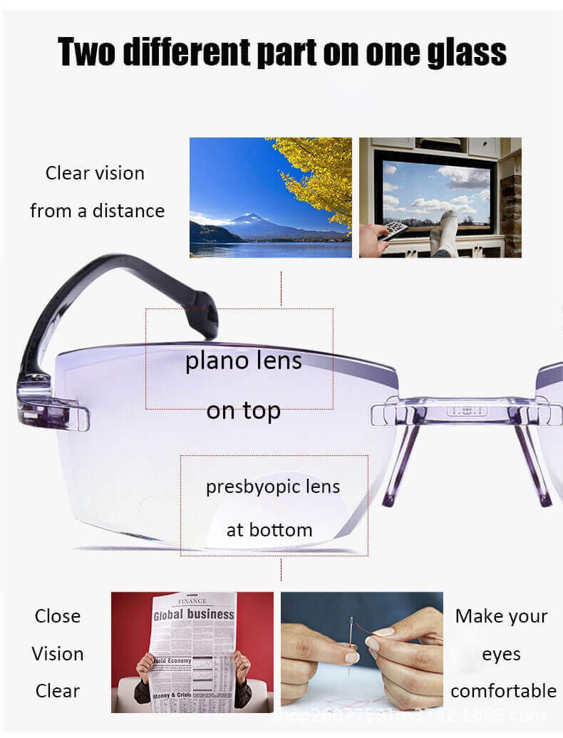 New Diamond-Cut Bifocal Progressive And Anti-Blue Eyewear Ultralight Reading Glasses