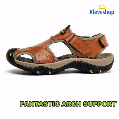 posqure men orthopedic leather hiking sandals 1
