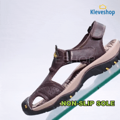 posqure men orthopedic leather hiking sandals 3