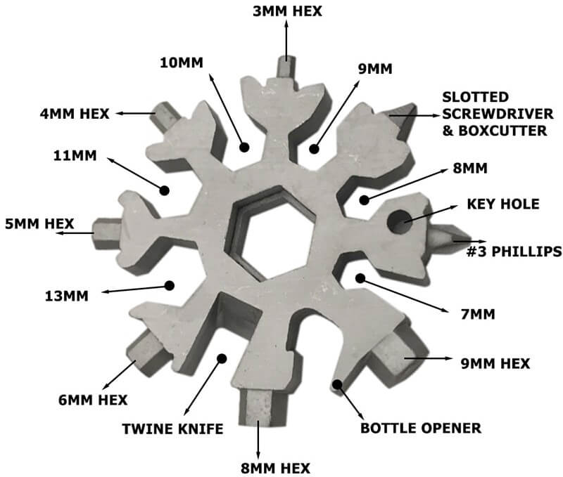 snowflake multi tool 18 in 1 stainless steel port 22 1