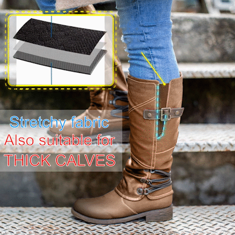 women vintage leather zipper high snow boots 11 1
